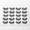 3D Artificial Mink Hair Thick Curling Pure Handmade Chemical Fiber Eyelash 10 Pairs
