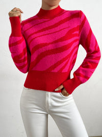Fashion Animal Pattern Jacquard Casual Loose Round Neck Sweater
