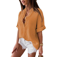 Solid Color Leisure Pullover Half-sleeve Shirt