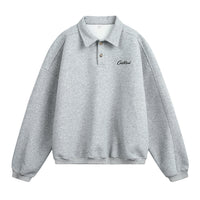 Autumn Retro Loose-fit Neckline Buttoned Long Sleeves