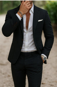 Men's Digital Printing Casual Suit Top Two-piece Pants