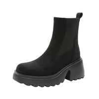 Lightweight Thick Bottom 7cm High Heel Suede Stretch Boots