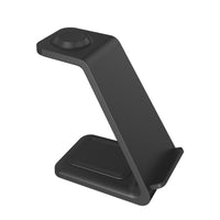 3-in-1 Multi-functional Upright Mobile Phone Holder Dual Coil Wireless Charger