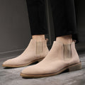 Men's leather pointed toe high-top boots