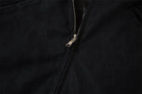 PU Leather Polo Collar Jacket Men