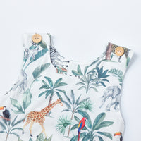 Manyinsenlin Animal Giraffe Parrot Spot Vest Jumpsuit