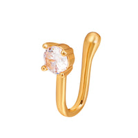 Copper Inlaid Zircon Star Love Crown Nose Ring