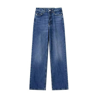 European And American Style High Waist Straight Long Jeans