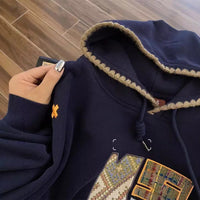 American Retro Hooded Sweatshirt For Women, Slimming And Loose
