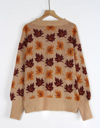 Jacquard Round Neck Pullover Sweater