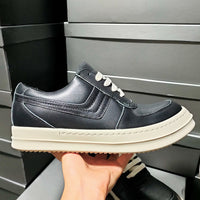 Men's Low-top Calfskin Platform Lace-up Shoes
