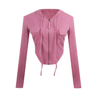 Short Hooded Cardigan Coat Women