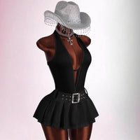 Deep-V Pleated Mini Dress For Women
