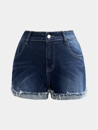 New Low-rise, Rolled-edge Denim Shorts For Women