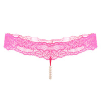 Pure Color Sexy Lace T-Pants, Pearl Massage Panties, Ladies Transparent Sexy