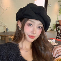 Bowknot Niche Crowd Beret Temperament Makes Face Look Smaller Painter Cap Trendy