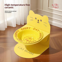 Ceramic Cat Food Cat Magnetic High-legged Cat Bowl Stand Cat Food Bowl Cervical Spine Protection Dog Bowl