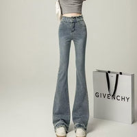 Retro Light Color Slightly Flared Jeans