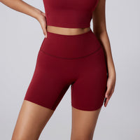 High Waist Brushed New Belly Wrap Waist Shaping Sports Shorts