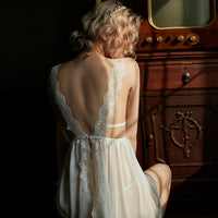 Mesh see-through lace nightdress