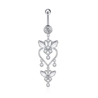 Zircon Tassel Belly Ring Navel Stud Piercing Jewelry