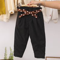 Cotton padded little girl slacks