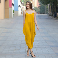Low cut sexy suspender jumpsuit