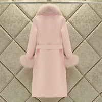 Slim-fit Large Fur Collar Lengthened Thick Woolen Coat