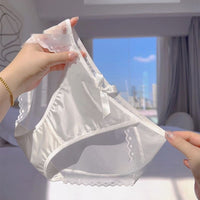 Sexy Lace Underwear Women's Bowknot Transparent Mesh