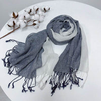 Thin Cotton And Linen Plaid Scarf Soft Neck Shawl