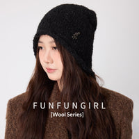 Letter Wool Yarn Warm Ear Protection Knitted Hat