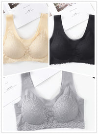 Latex Underwear Women's Seamless Lace Sleep Bra