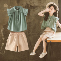 New Suit Small Flying Sleeve Shirt With Wood Ears