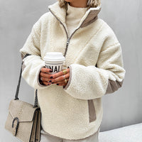 Plush Loose Lapel Pullover Sweater