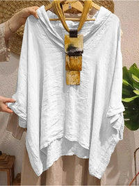 Womens Fashionable Casual Cotton-Linen Loose Shirt