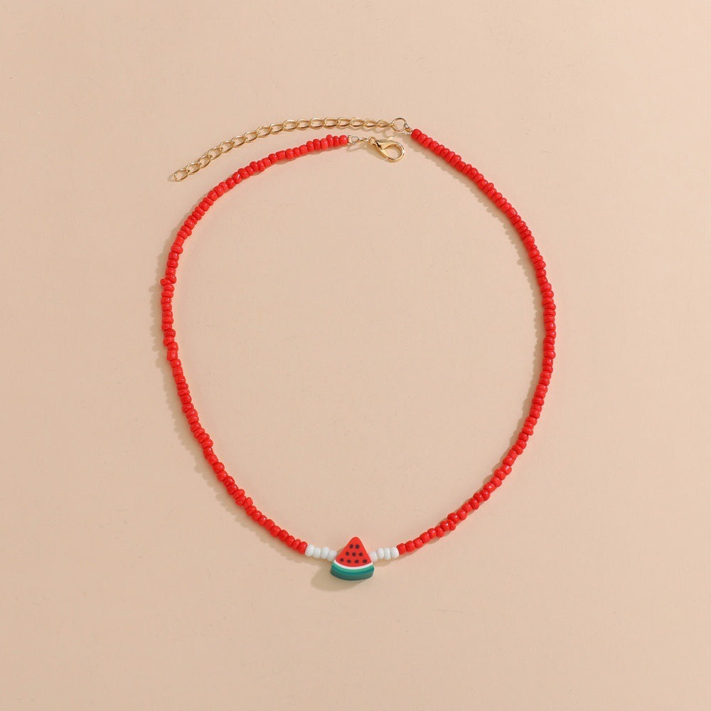 Cute Watermelon Trendy Women's Short Necklace