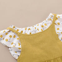 Girls' floral camisole suit