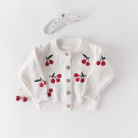 Girl Cherry Embroidered Blouse  Ha Skirt