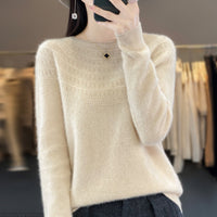 Seamless Front Line Ready-made Garments Curling Collar Hollow Sweater