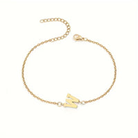 Minimalist Stainless Steel Bracelet With Real Gold Lettering Inside The Cuff