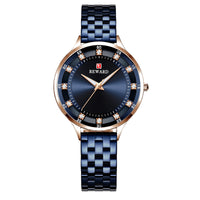 Ladies quartz watch with diamond band