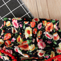 Girl's Short Sleeve Strapless Solid Top