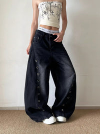 Eyelet Washed Scimitar Jeans
