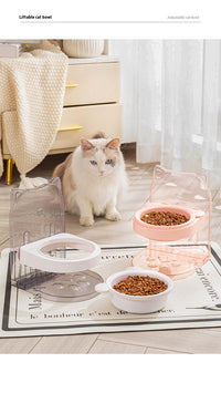 Adjustable Height Cat Ear Bowl For Pets