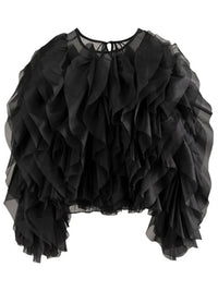 High-End Spliced Multi-Layer Gauze Shirt For Women