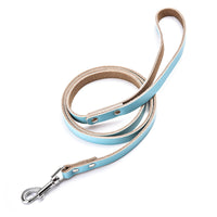 Leather Solid Color Dog Chain Leash