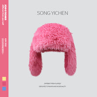 Long Haired Rabbit Ear Plush Hat Sweet Cute And Warm