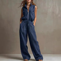 Womens AutumnSummer Casual Loose Sweatshirt And Straight Leg Pants Set