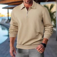 Lapel Zipper Men's Loose-fitting Casual Pullover