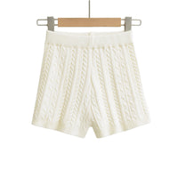 Versatile Solid-Color Tight Knitted Shorts